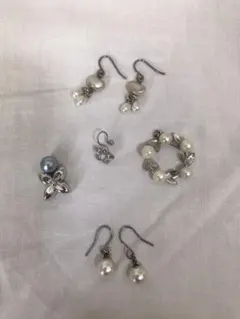 真珠　パール　５点セット　ペンダントトップ　ピアス　イヤリング