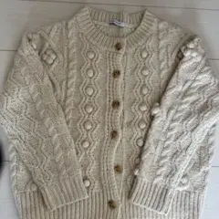 アイボリー ケーブルニットカーディガン
