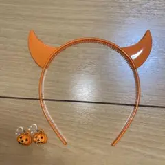 ハロウィン　カチューシャ　イヤリング　かぼちゃ
