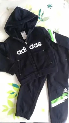 美品 アディダス キッズ パンツ パーカー 上下 110cm