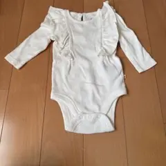 baby GAP フリル付き長袖ロンパース クリーム3-6ヶ月
