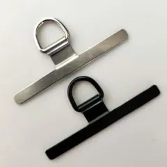 【2個セット/ステンレス製】ストラップホルダー　ブラック　シルバー　耐久性