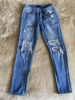 Forever 21ライトブルーダメージスキニージーンズ 32 size Sのサムネイル