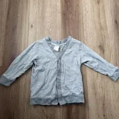 H&M グレー ストライプ カーディガン 80