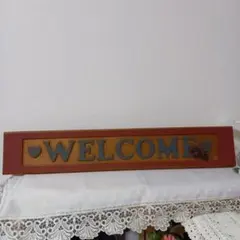 カントリー雑貨 木製WELCOMEサインボード