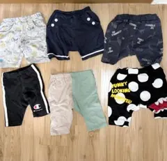 男の子 80〜90 ハーフパンツ 半ズボン 6点まとめ売り 保育園着 使用感あり