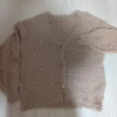 くすみピンク フワフワ カーディガン 長袖