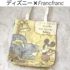 【良品】ミッキー A4トートバッグ ディズニー×Francfrancコラボグッズ