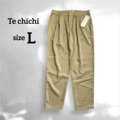【未使用タグ付】 テチチ タックパンツ テーパード ベージュ Lのサムネイル