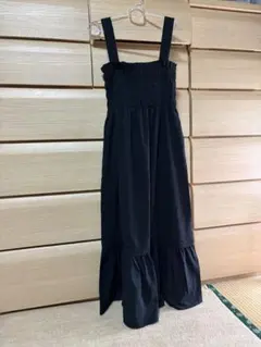 キャミワンピース ブラック フリル裾