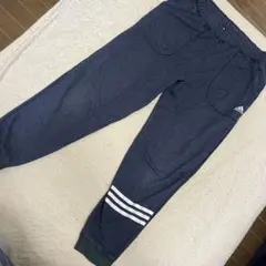 adidas ダークブルー ジャージパンツ Mサイズ