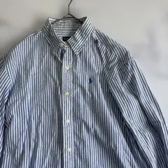 ✨美品✨ポロラルフローレン　長袖ストライプシャツ　青S