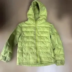 ジャンク！UNIQLO フード付き キルティングダウンコート 黄緑