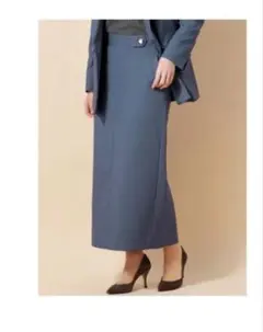 スーツスクエア ロングスカート 7号 ブルー 2〜3回使用 Iライン