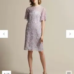 GRACE CONTINENTAL ラベンダー刺繍ドレス