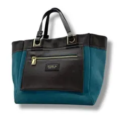 FURLA フルラ　バイカラートートバッグ　ブルー