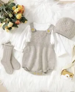 SHEIN ベビー服　ニットオーバーオール