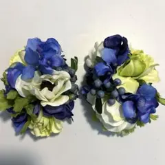 フラダンス　アネモネ　ブルー　ヘアクリップ