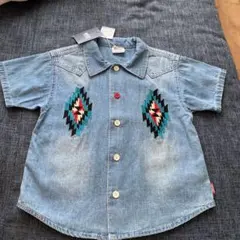 ブリーズ 刺繍 ダンガリーシャツ 110 デニムシャツ 新品タグ付き