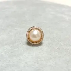 ホワイトパールビーズミニピンブローチ小さいピンズゴールドカラーピンバッジ