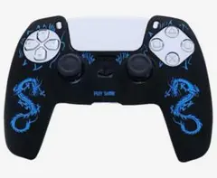 (G28) 単品　PS５コントローラーカバー　ドラゴン柄　青