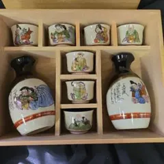 九谷焼　七福神　酒器　圓山　徳利　お猪口　ぐい呑み