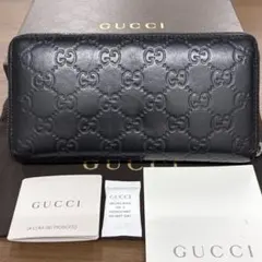 新品同様‼️ グッチ　GUCCI 財布　長財布　シマレザー　ラウンドファスナーのサムネイル