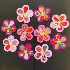 【クラフト　梅の花】壁面飾り　結婚式　お祝い　松竹梅　和婚　お宮参り　お食い初め