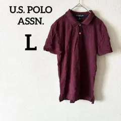U.S. POLO ASSN. 【L】半袖ポロシャツ バーガンディ レディース
