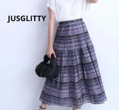 JUSGLITTY シアーチェックプリーツスカートのサムネイル