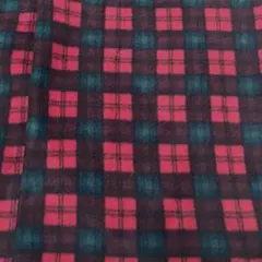 赤色タータンチェックフリース 生地巾150×50