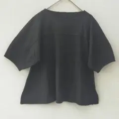 【美品】ナチュラルビューティーベーシック コットン100% ワイドカットソー 黒