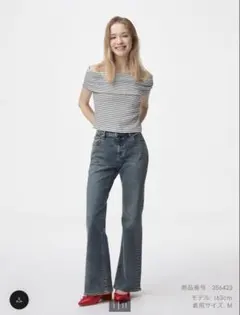 ＊新品 GU スリムフレアジーンズ 65 BLUE Lサイズ＊