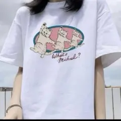 新品 半袖 Tシャツ イラスト ねこ 猫 L