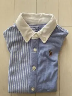 Ralph Lauren 青 ストライプ ロンパース70cm