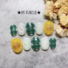ネイルチップ 現品 ★セール中★ ひまわりネイル バブルネイル 夏