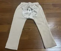 イオン　長ズボン パンツ クマさん ベージュ もこもこ 100cm 裏起毛