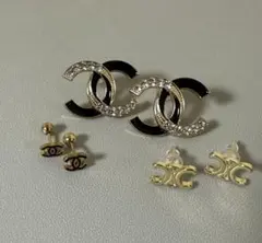 CCロゴ ピアス 3点セット