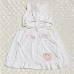 coeur a coeur100cm うさみみパーカー　いちご　ホワイト
