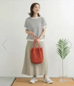 URBAN RESEARCH DOORS 麻混レーヨンフレアスカート Mのサムネイル