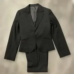 ブラック ストライプ ビジネススーツ サイズ9 ワイドパンツ