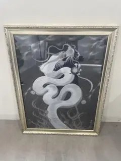 ドラゴンの絵画 金色フレーム付き 日本のドラゴン絵画 金色フレーム付き - メルカリ