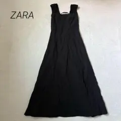 【ZARA】 キャミワンピース 後ろ紐 バックリボン スリット 【S】