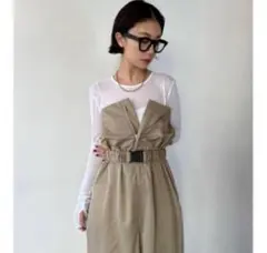 HANNE ベージュ サロペット FREEサイズ