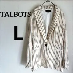 TALBOTS テーラードジャケット 8P 白ストライプ【L】
