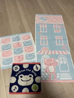 【未使用】かえるのピクルスPickles the Frog タオル3枚セットのサムネイル