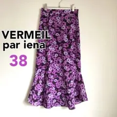 VERMEIL par iena トーンフラワーサイドフレアスカート 38 花柄のサムネイル