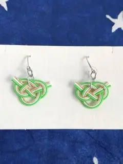 水引 No.026『ライム（mini）』 ピアス/イヤリング