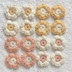 モチーフ　ぷっくりお花黄色系　かぎ針編み