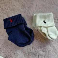 ベビー靴下 2足セット ネイビー ホワイト
